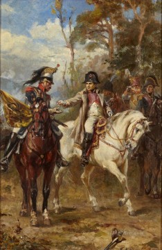 ロバート・アレクサンダー・ヒリングフォード Painting - 馬に乗ったナポレオン ロバート・アレクサンダー・ヒリングフォードの歴史的な戦闘シーン